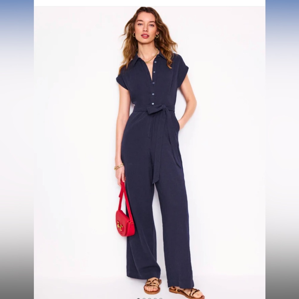 Sezane Navy Jumpsuit